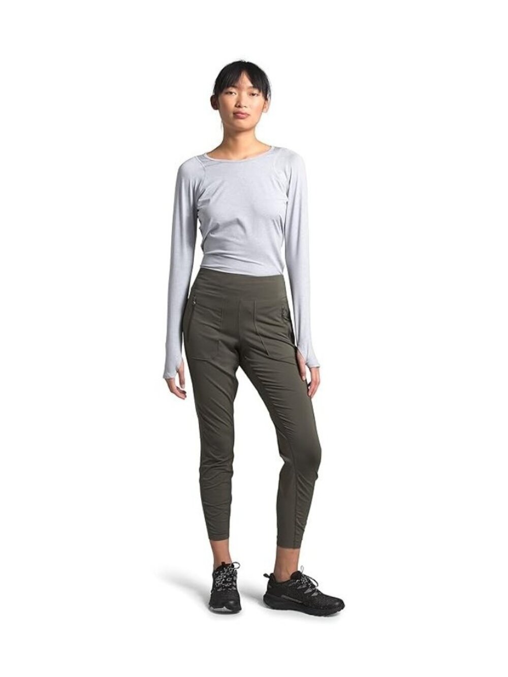 The North Face Women’s Paramount Hybrid High Rise Tight LARGE Green Zip Pockets